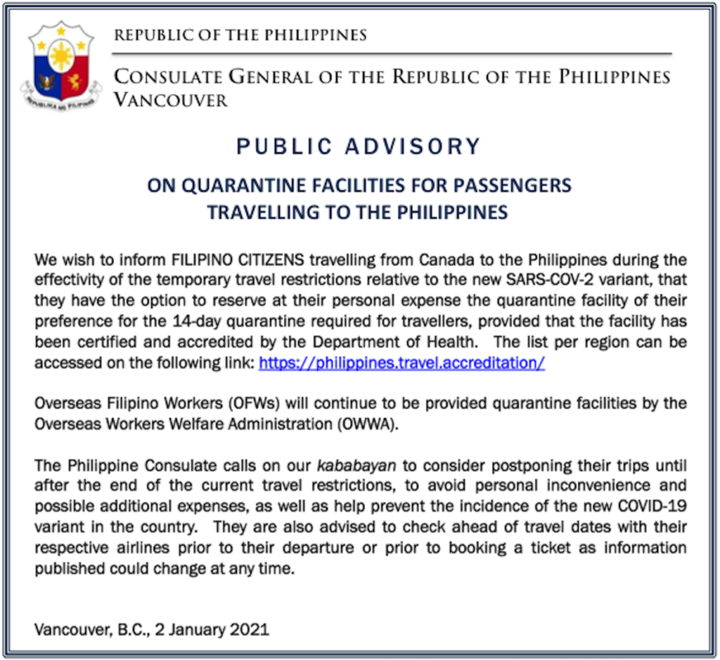 travel advisory for philippines 2023