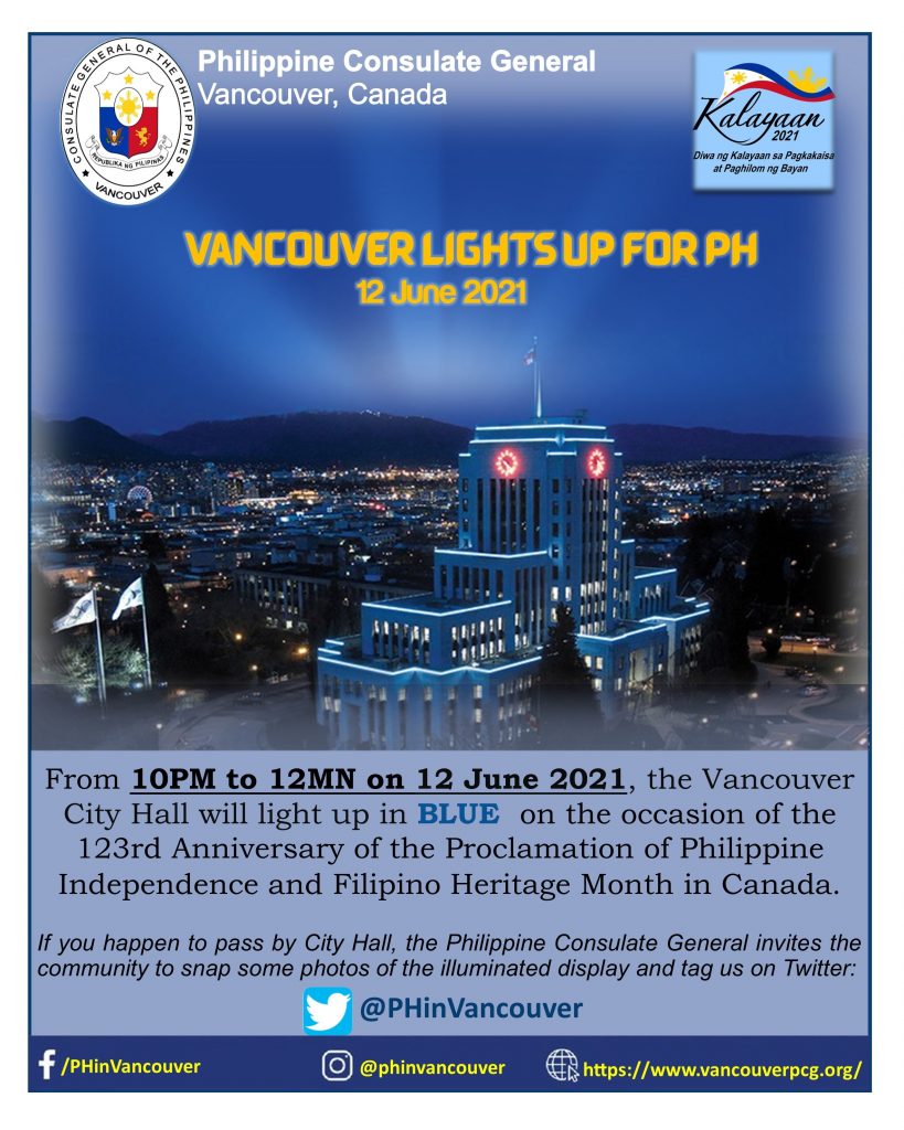 Philippine Consulate General In Vancouver Celebrates Philippine Independence Day And Filipino Heritage Month Vancouver Philippines Consulate General