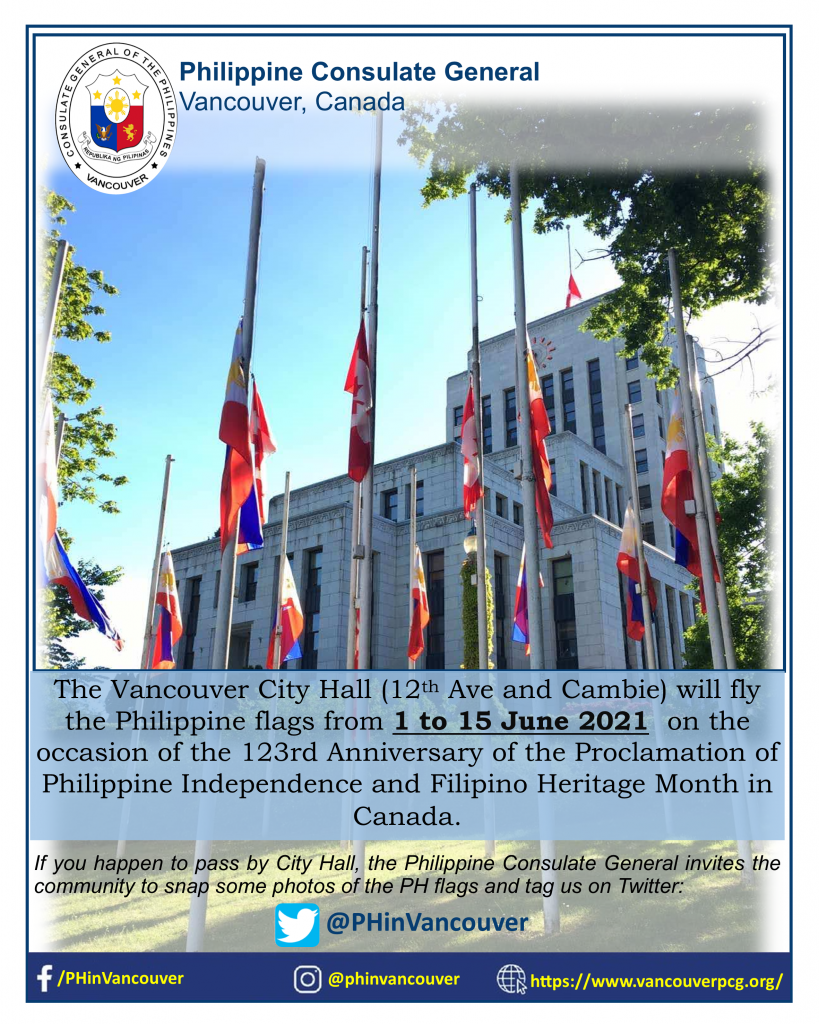 Philippine Consulate General In Vancouver Celebrates Philippine Independence Day And Filipino Heritage Month Vancouver Philippines Consulate General