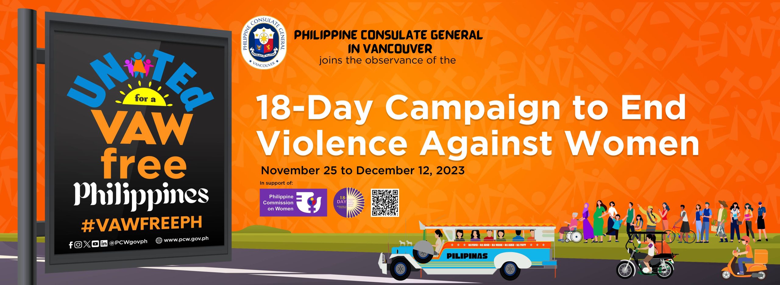 18DAY CAMPAIGN TO END VIOLENCE AGAINST WOMEN (VAW), 25 NOVEMBER TO 12